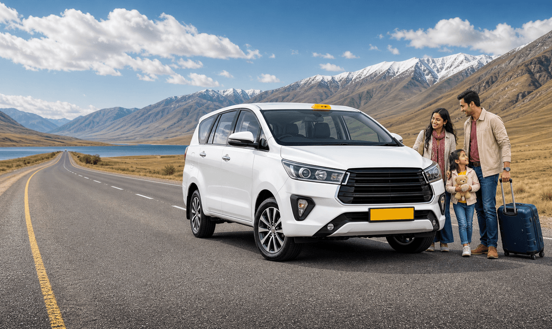 Indian family booking AC local taxi service in Chennai